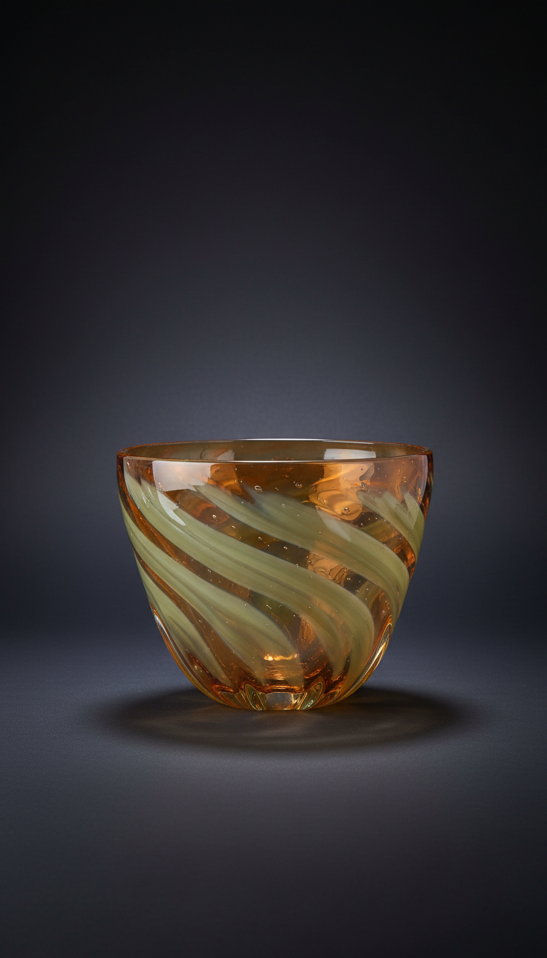 Hand-blown glass centerpiece bowl