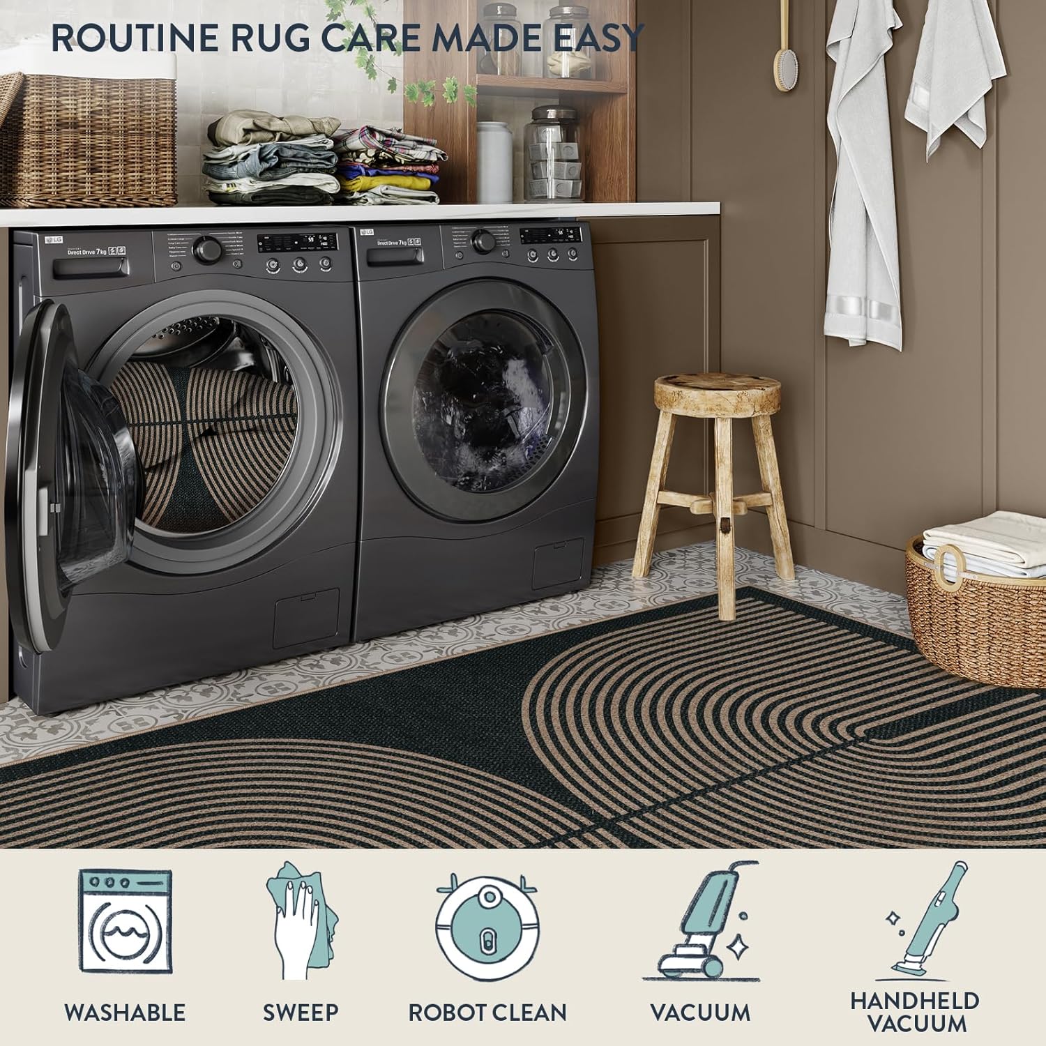 LAHOME™ Modern Rainbow Runner Rug